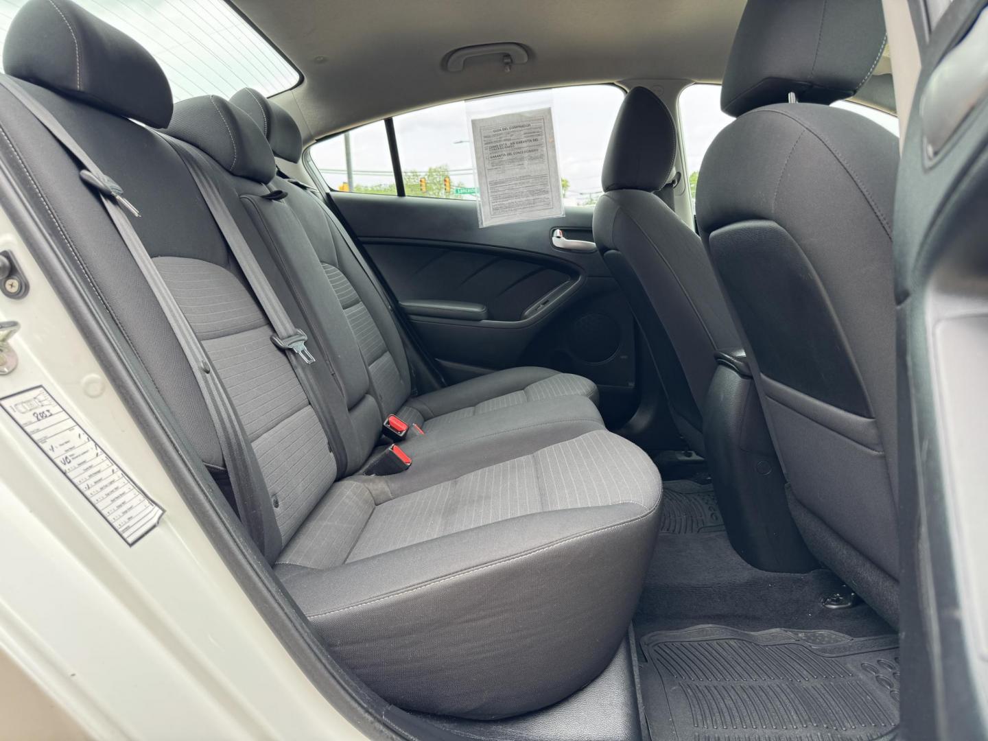 2018 WHITE /BLACK KIA FORTE LX; S LX (3KPFL4A70JE) with an 2.0L engine, 6-Speed Automatic transmission, located at 5900 E. Lancaster Ave., Fort Worth, TX, 76112, (817) 457-5456, 0.000000, 0.000000 - The 2018 Kia Forte LX combines efficiency and comfort with a 2.0L 4-cylinder engine, 6-speed automatic transmission, and impressive 29 city / 37 highway MPG. It seats five with spacious legroom and features a backup camera, phone connectivity, 4-wheel ABS disc brakes, and coil spring suspension. A r - Photo#14