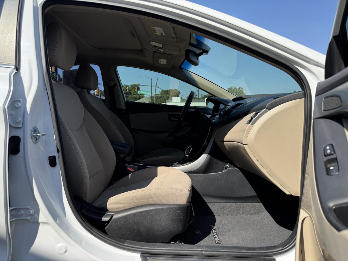 2016 WHITE /TAN HYUNDAI ELANTRA LIMITED; SE; LIMITIED (5NPDH4AEXGH) with an 1.8L engine, 6-Speed Automatic transmission, located at 5900 E. Lancaster Ave., Fort Worth, TX, 76112, (817) 457-5456, 0.000000, 0.000000 - Check out this 2016 Hyundai Elantra Limited, a reliable sedan with seating for five. It features front heated seats, push-to-start, a backup camera, and comfortable cloth interior. With a fuel-efficient 1.8L engine and smooth 6-speed automatic transmission, it’s ready for your daily drives around - Photo#15