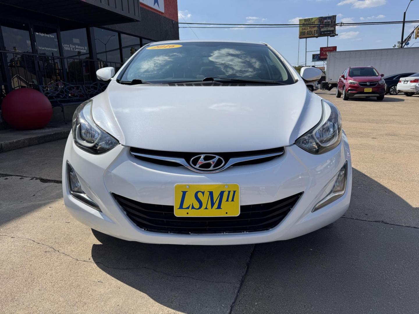2016 WHITE /TAN HYUNDAI ELANTRA LIMITED; SE; LIMITIED (5NPDH4AEXGH) with an 1.8L engine, 6-Speed Automatic transmission, located at 5900 E. Lancaster Ave., Fort Worth, TX, 76112, (817) 457-5456, 0.000000, 0.000000 - Check out this 2016 Hyundai Elantra Limited, a reliable sedan with seating for five. It features front heated seats, push-to-start, a backup camera, and comfortable cloth interior. With a fuel-efficient 1.8L engine and smooth 6-speed automatic transmission, it’s ready for your daily drives around - Photo#1