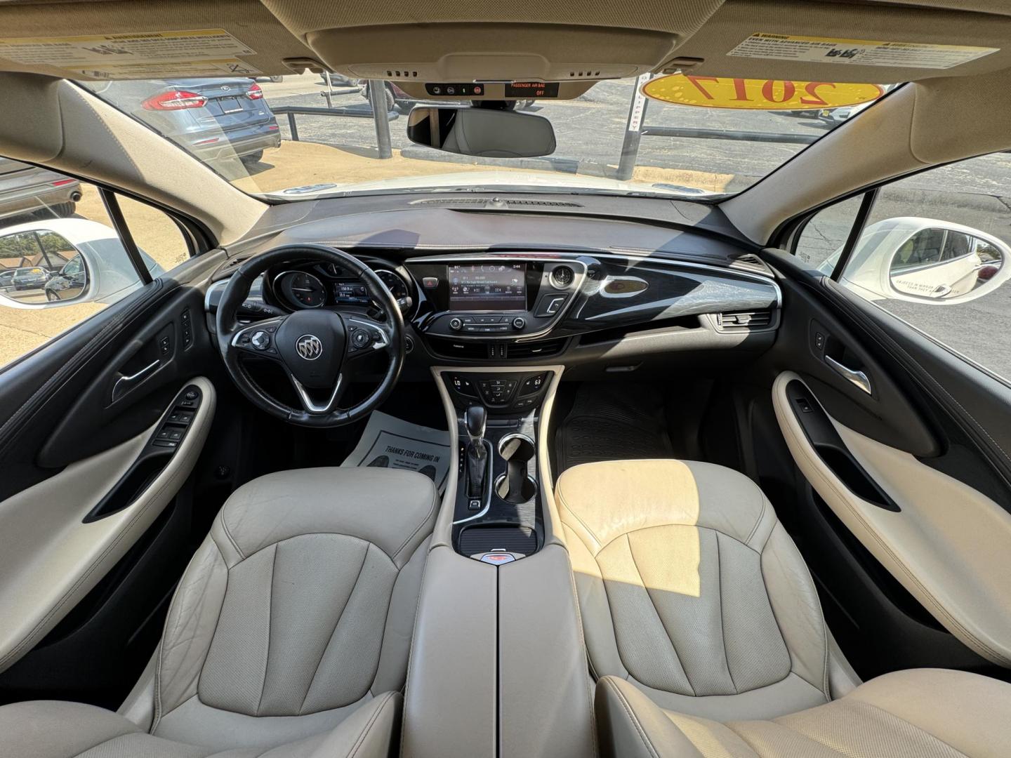 2017 WHITE /TAN BUICK ENVISION ESSENCE ESSENSE (LRBFXBSA8HD) with an 2.5L engine, 6-Speed Automatic transmission, located at 5900 E. Lancaster Ave., Fort Worth, TX, 76112, (817) 457-5456, 0.000000, 0.000000 - The 2017 Buick Envision Essence is a 5-passenger SUV with a 2.5L 4-cylinder engine and 6-speed automatic transmission. It features an electronic rear hatch, heated front and rear leather seats, dual climate control for both front and rear passengers, push-to-start, park assist, and a backup camera. - Photo#19
