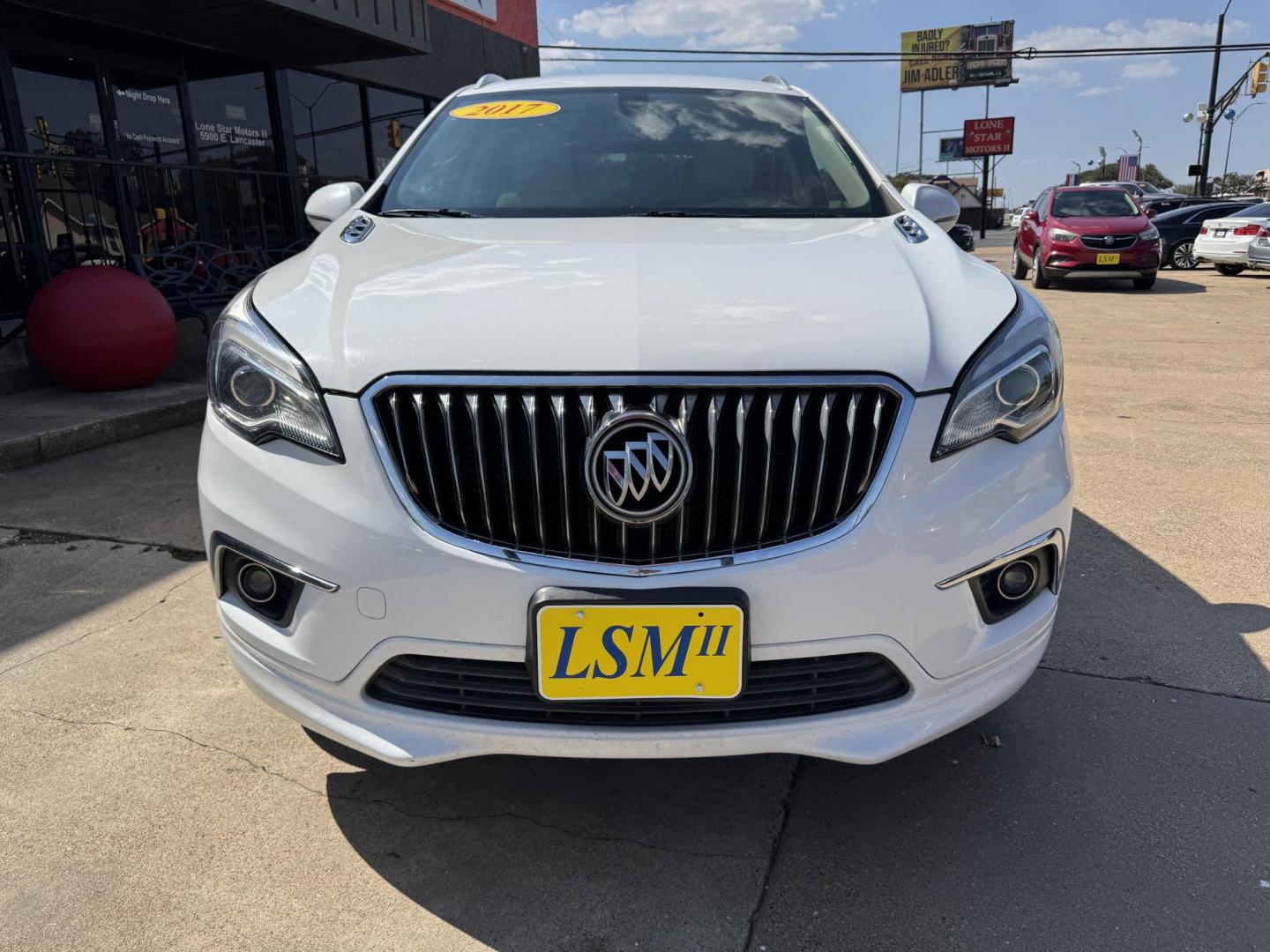 2017 WHITE /TAN BUICK ENVISION ESSENCE ESSENSE (LRBFXBSA8HD) with an 2.5L engine, 6-Speed Automatic transmission, located at 5900 E. Lancaster Ave., Fort Worth, TX, 76112, (817) 457-5456, 0.000000, 0.000000 - The 2017 Buick Envision Essence is a 5-passenger SUV with a 2.5L 4-cylinder engine and 6-speed automatic transmission. It features an electronic rear hatch, heated front and rear leather seats, dual climate control for both front and rear passengers, push-to-start, park assist, and a backup camera. - Photo#1
