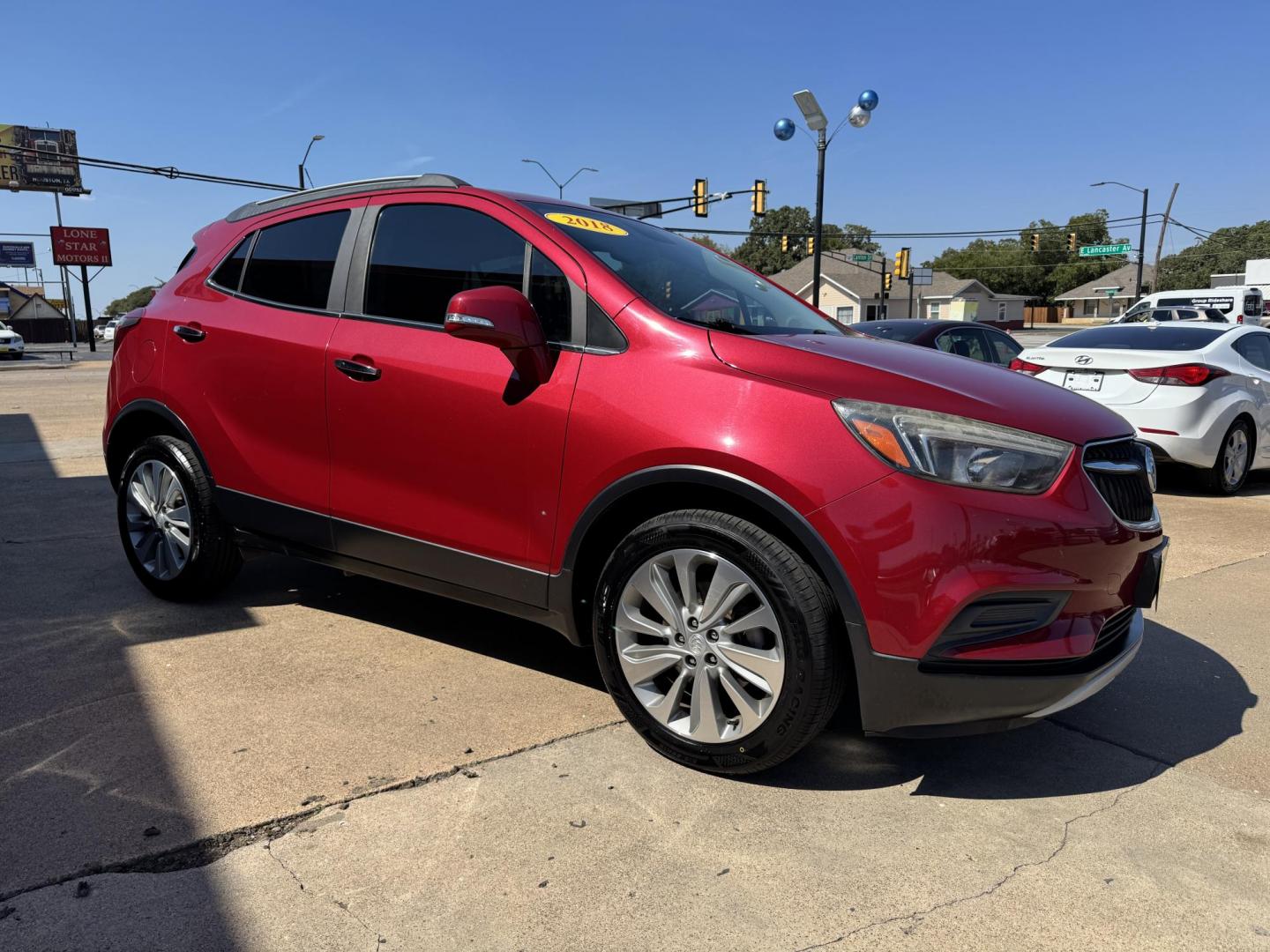 2018 RED /BLACK BUICK ENCORE PREFERRED Preferred (KL4CJASB9JB) with an 1.4L engine, 6-Speed Automatic transmission, located at 5900 E. Lancaster Ave., Fort Worth, TX, 76112, (817) 457-5456, 0.000000, 0.000000 - Photo#2