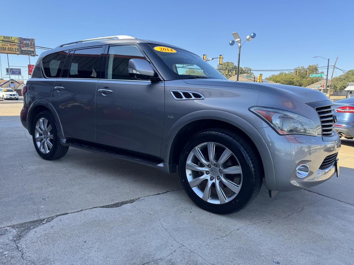2014 GRAY /BLACK INFINITI QX80 BASE (JN8AZ2NF0E9) , located at 5900 E. Lancaster Ave., Fort Worth, TX, 76112, (817) 457-5456, 0.000000, 0.000000 - Photo#2