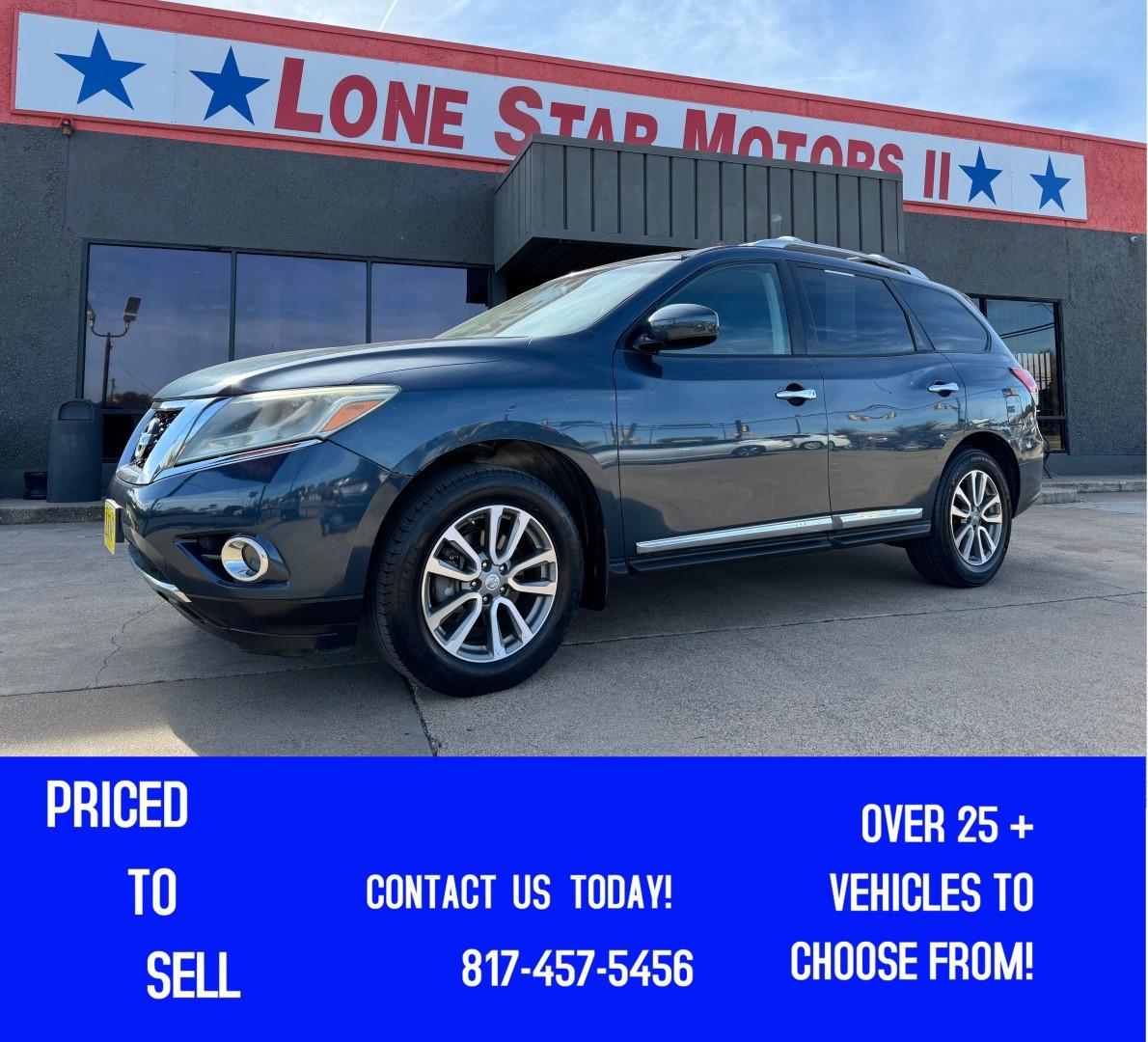 2014 BLUE NISSAN PATHFINDER S; SL; PL (5N1AR2MN6EC) , located at 5900 E. Lancaster Ave., Fort Worth, TX, 76112, (817) 457-5456, 0.000000, 0.000000 - This is a 2014 NISSAN PATHFINDER 4 DR WAGON that is in excellent condition. The interior is clean with no rips or tears or stains. All power windows, door locks and seats. Ice cold AC for those hot Texas summer days. It is equipped with a CD player, AM/FM radio, AUX port, Bluetooth connectivity and - Photo#0